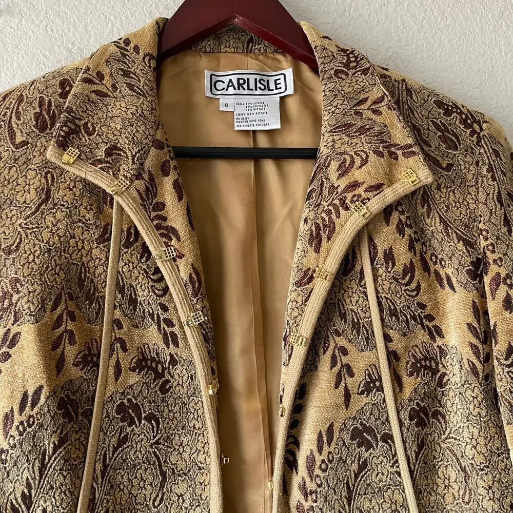 Vintage 90s‎ Carlisle Velvet Brocade Jacquard Jacket Upholstery 6 - Picture 2 of 6